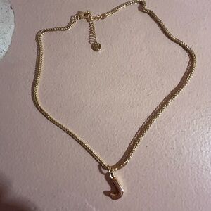 Gold J Initial Pendant Necklace